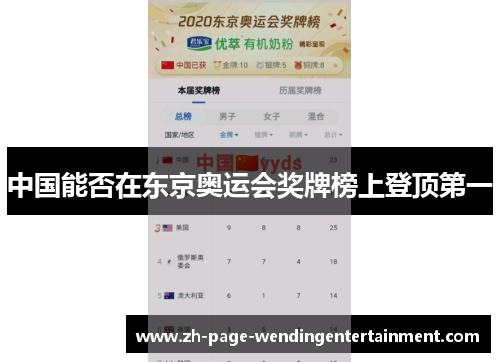 中国能否在东京奥运会奖牌榜上登顶第一